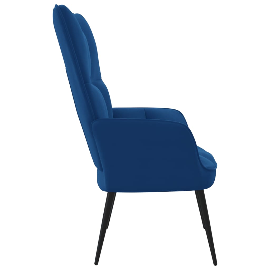 Relaxstoel fluweel blauw