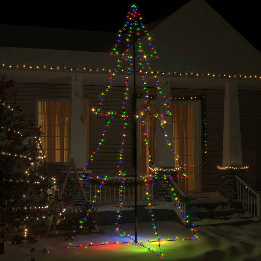 Kegelkerstboom 360 LED's binnen en buiten 143x250 cm