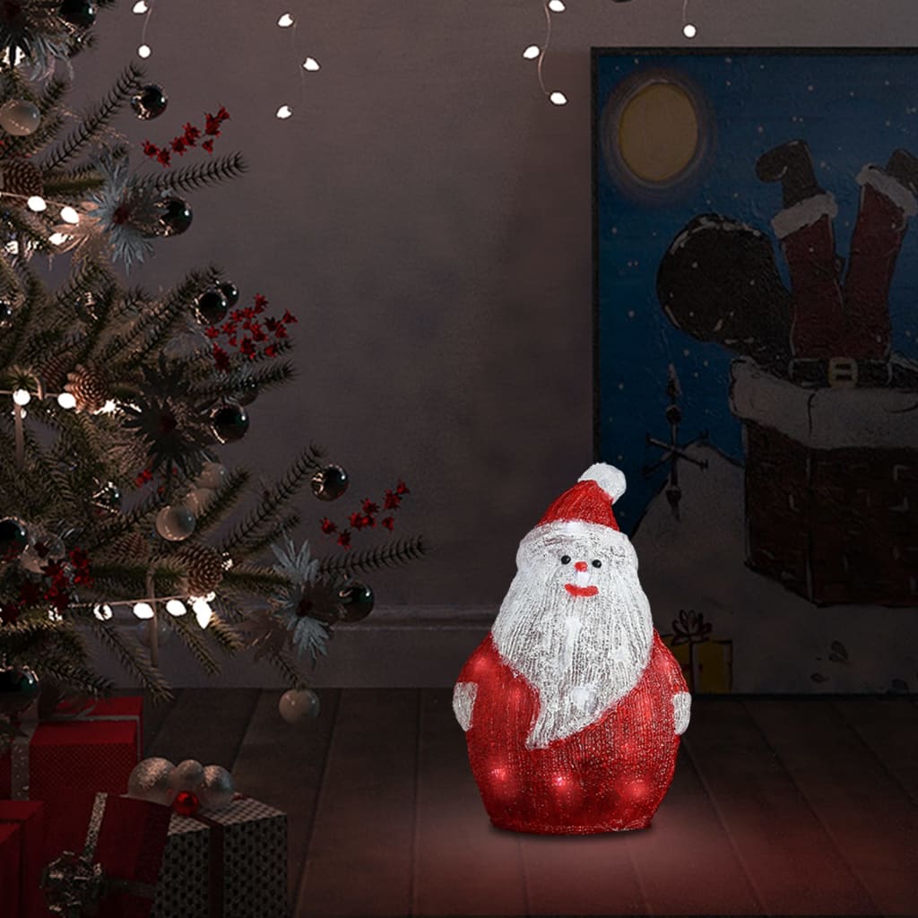 Kerstfiguur kerstman LED binnen en buiten 28 cm acryl