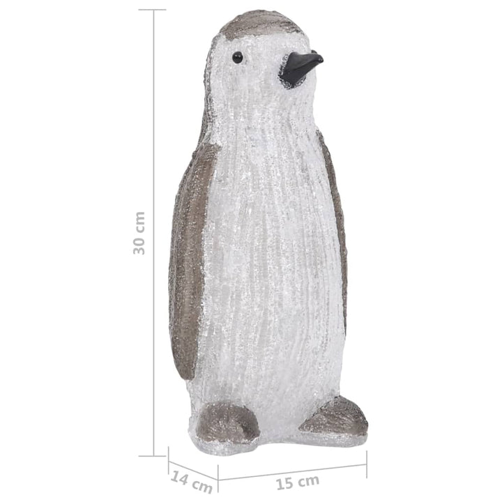 Kerstfiguur pinguïn LED binnen en buiten 30 cm acryl