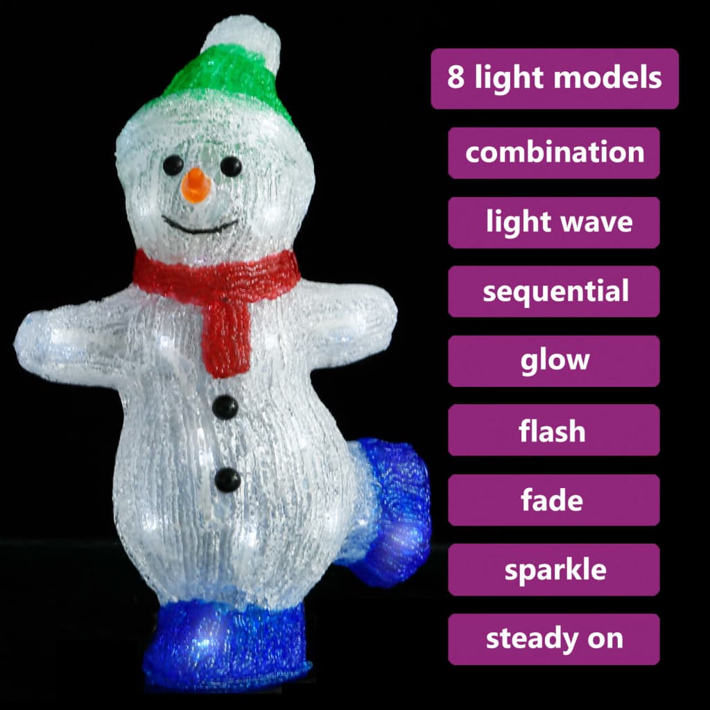 Kerstfiguur sneeuwman LED binnen en buiten 30 cm acryl