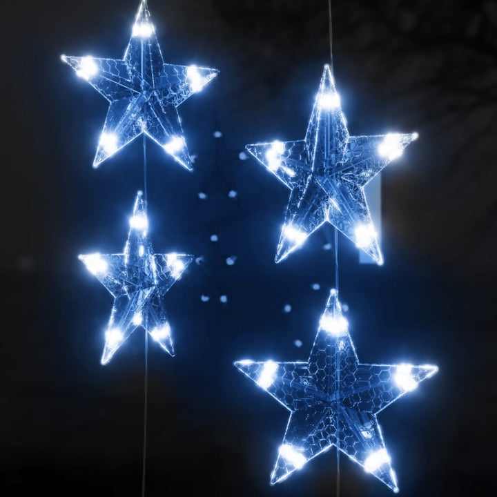Lichtsnoergordijn sterren met 500 LED's en 8 functies blauw