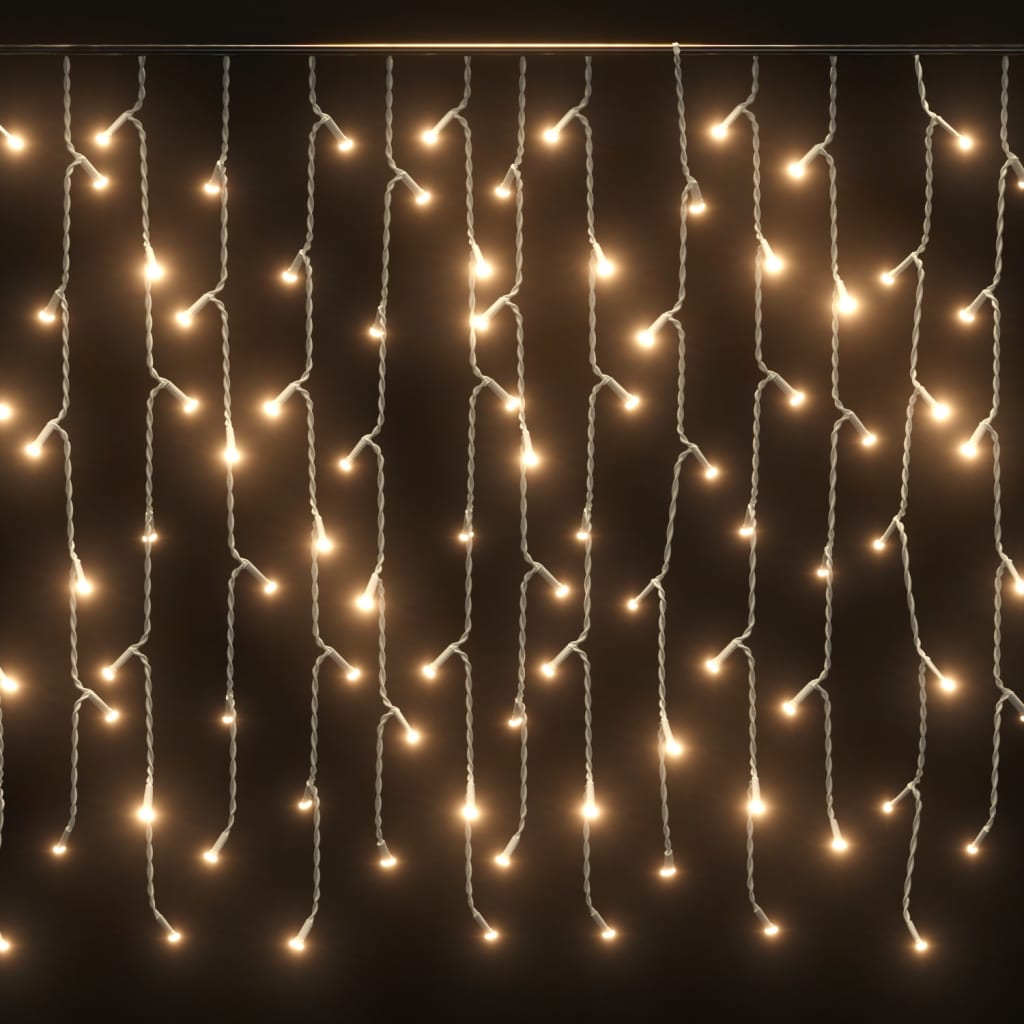 Lichtgordijn met 400 LED's en 8 functies 10 m warmwit