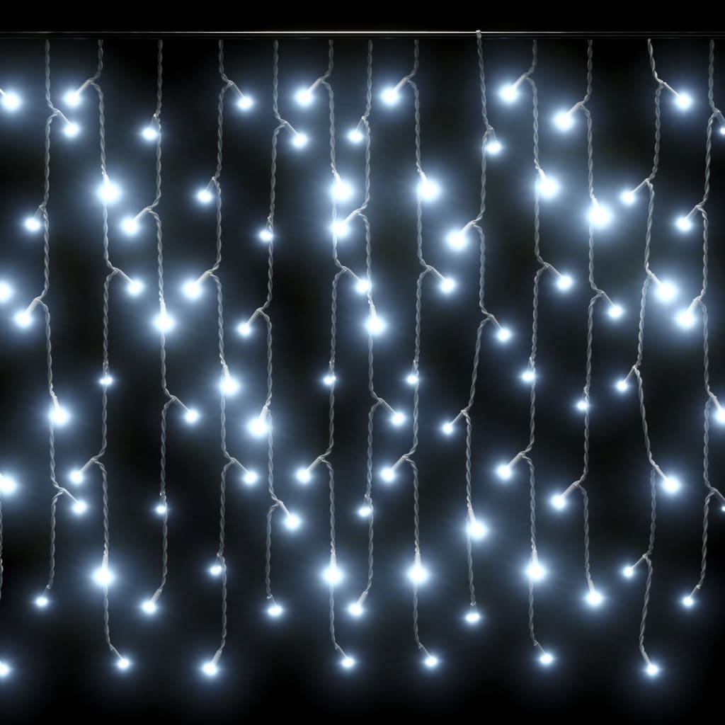 Lichtgordijn met 400 LED's en 8 functies 10 m koudwit