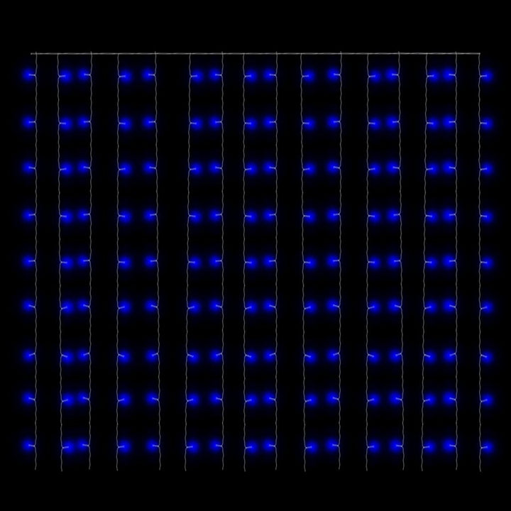 Lichtsnoergordijn met 300 LED's en 8 functies 3x3 m blauw