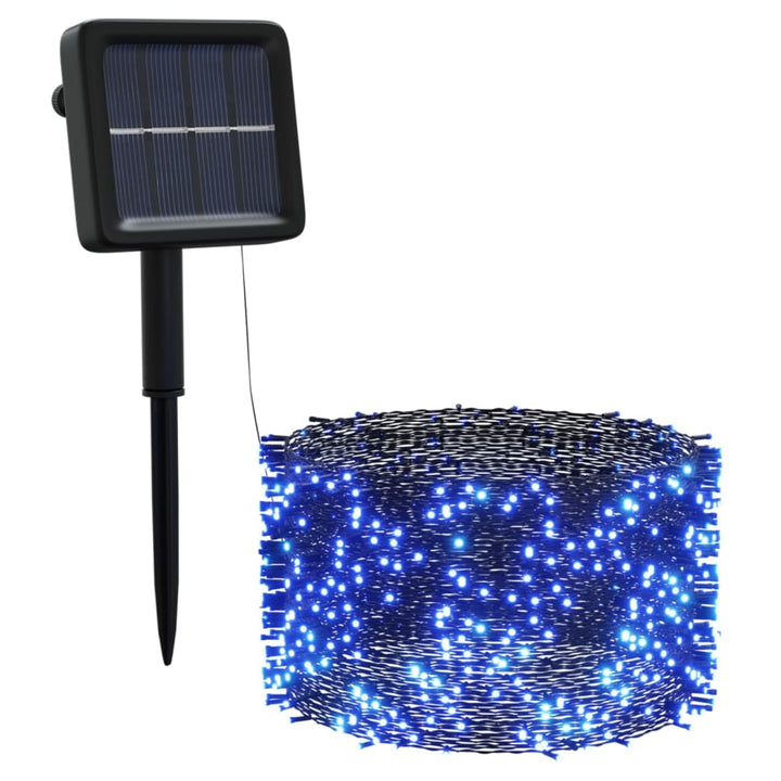 5 st Lichtslinger met 200 LED's solar binnen/buiten blauw