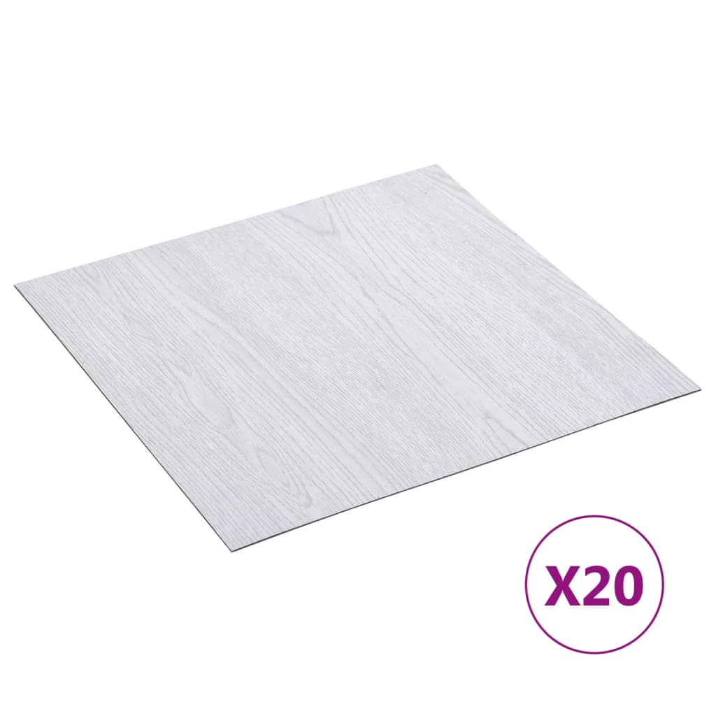 Vloerplanken 20 st zelfklevend 1,86 m² PVC wit