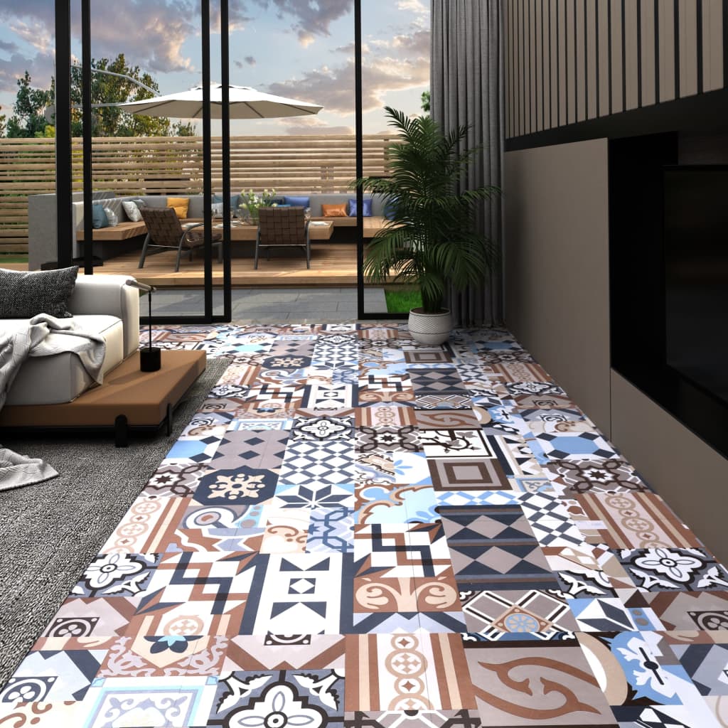 Vloerplanken 20 st zelfklevend 1,86 m² PVC effen patroon