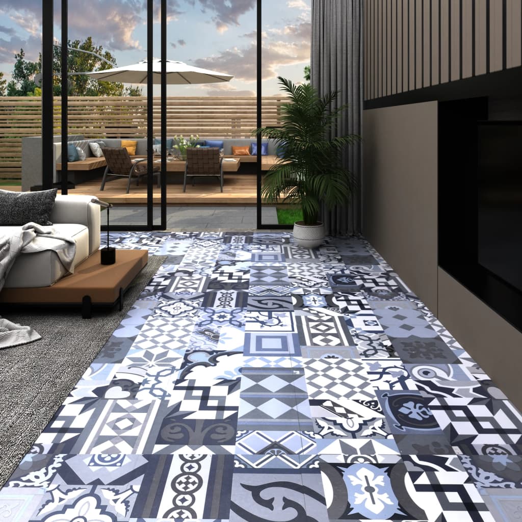 Vloerplanken 20 st zelfklevend 1,86 m² PVC gekleurd patroon