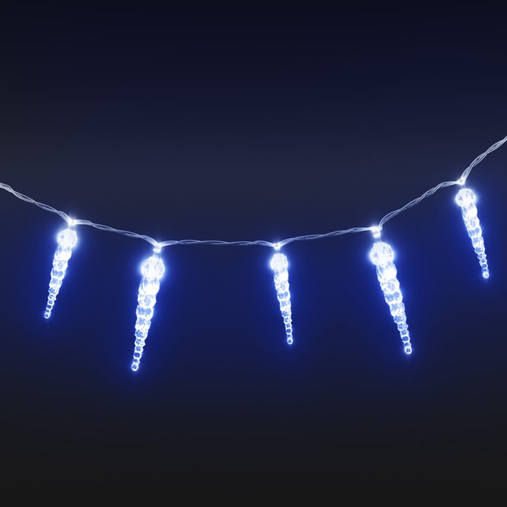 Kerstverlichting ijspegel met 100 LED's acryl blauw