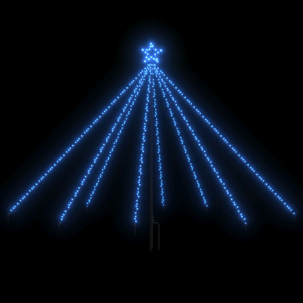 Kerstboomverlichting 400 LED's binnen/buiten 2,5 m blauw