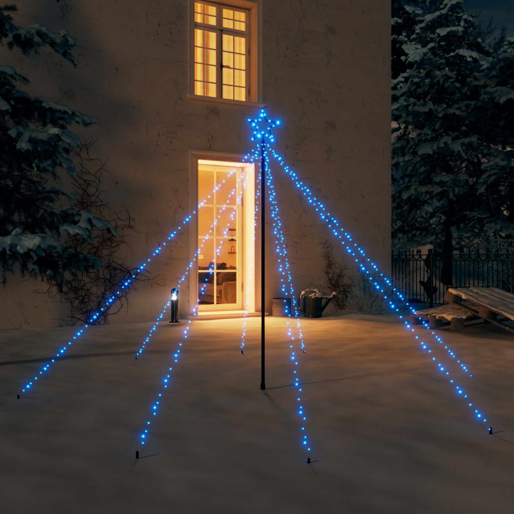 Kerstboomverlichting 400 LED's binnen/buiten 2,5 m blauw