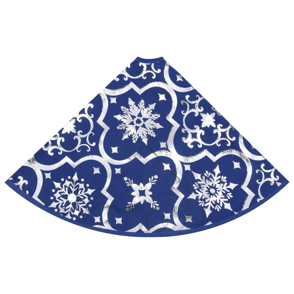 Kerstboomrok luxe met sok 122 cm stof blauw