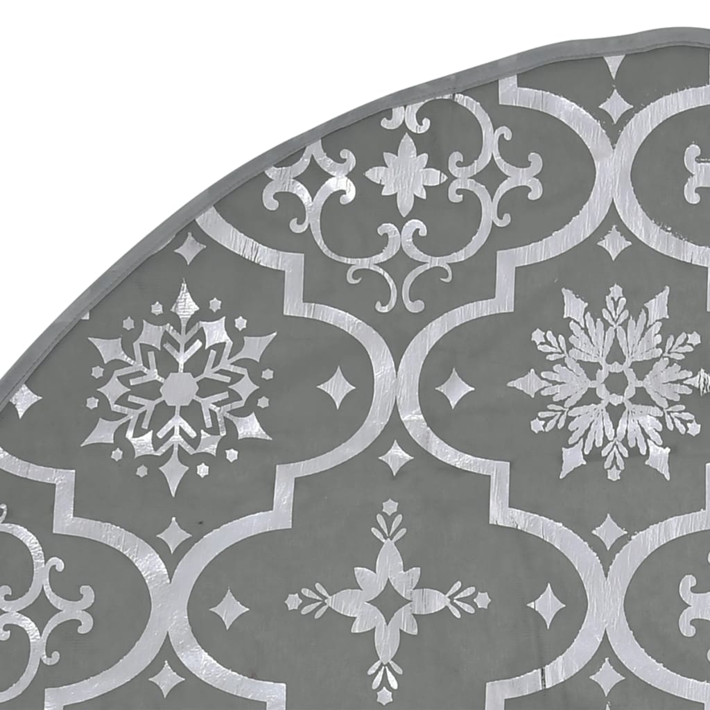 Kerstboomrok luxe met sok 122 cm stof grijs