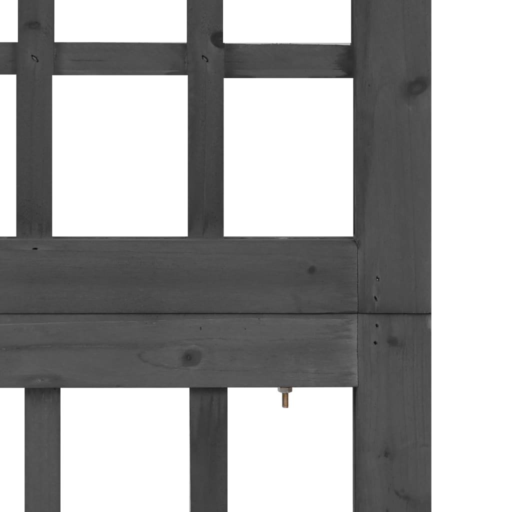 Kamerscherm/trellis met 4 panelen161x180 cm vurenhout zwart
