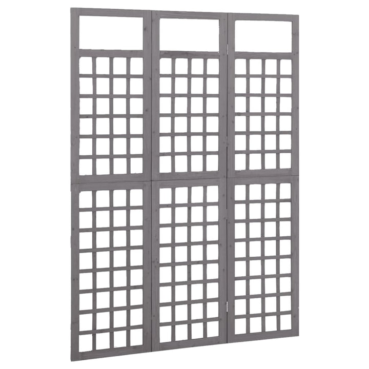 Kamerscherm/trellis met 3 panelen 121x180 cm vurenhout grijs