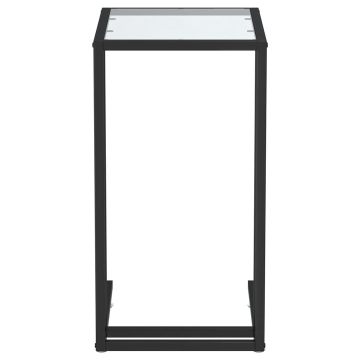 Computer bijzettafel 50x35x65 cm gehard glas transparant