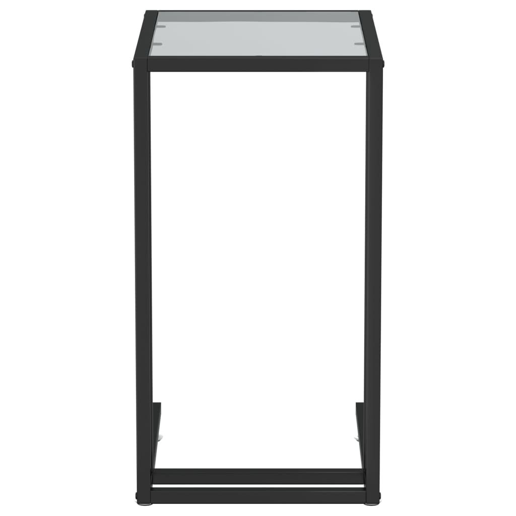 Computer bijzettafel 50x35x65 cm gehard glas zwart