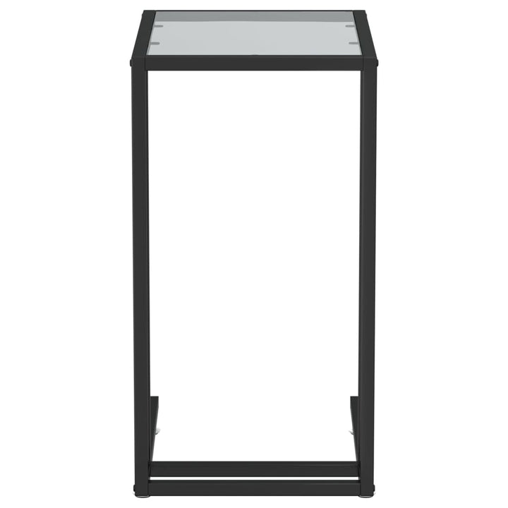 Computer bijzettafel 50x35x65 cm gehard glas zwart