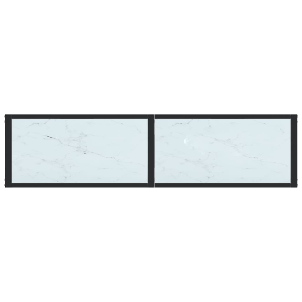 Wandtafel 140x35x75,5 cm gehard glas witmarmerkleurig