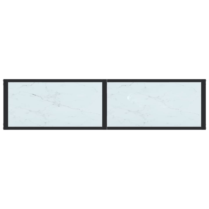 Wandtafel 140x35x75,5 cm gehard glas witmarmerkleurig