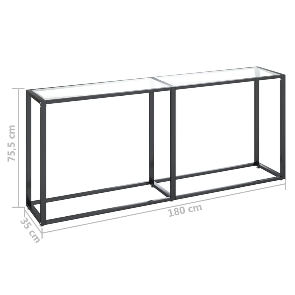 Wandtafel 180x35x75,5 cm gehard glas transparant