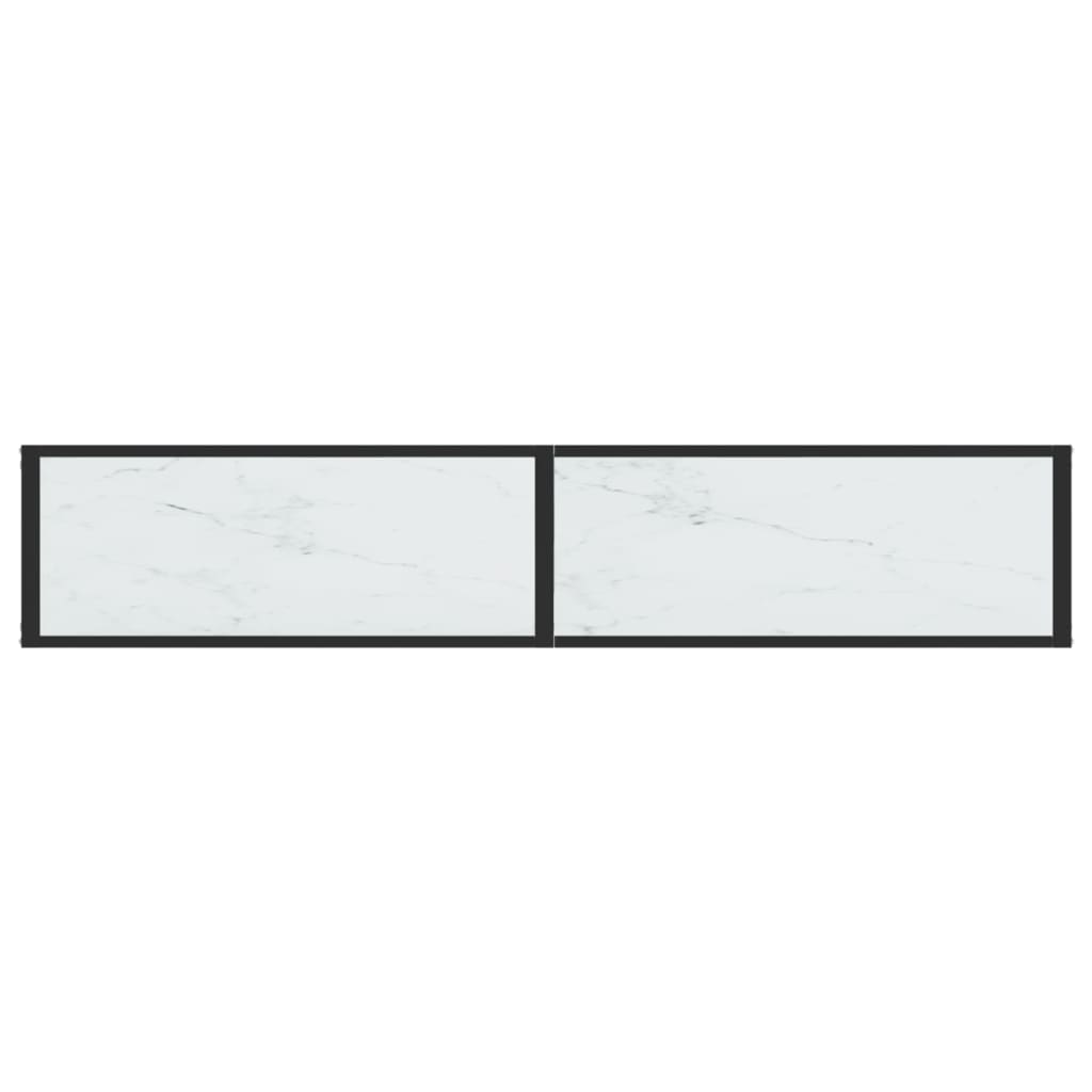 Wandtafel 180x35x75,5 cm gehard glas witmarmerkleurig