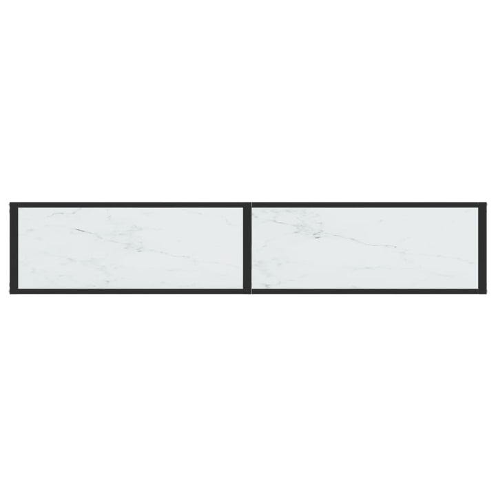 Wandtafel 180x35x75,5 cm gehard glas witmarmerkleurig