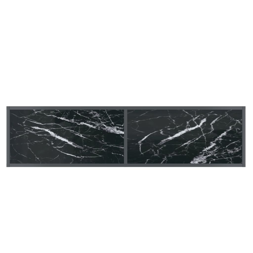 Wandtafel 140x35x75,5 cm gehard glas zwart