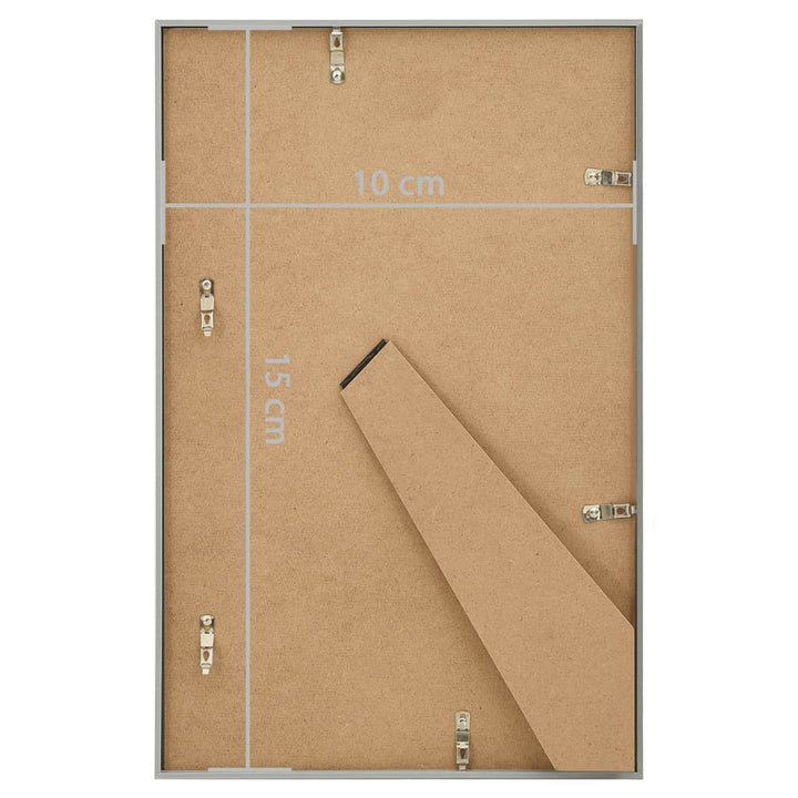 Fotolijsten 5 st voor wand of tafel 10x15 cm MDF zilverkleurig