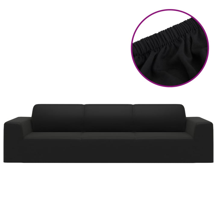 Vierzitsbankhoes stretch polyester jersey zwart