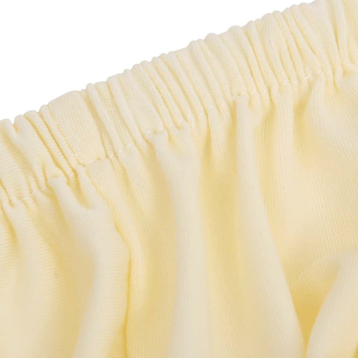 Vierzitsbankhoes stretch polyester jersey crèmekleurig
