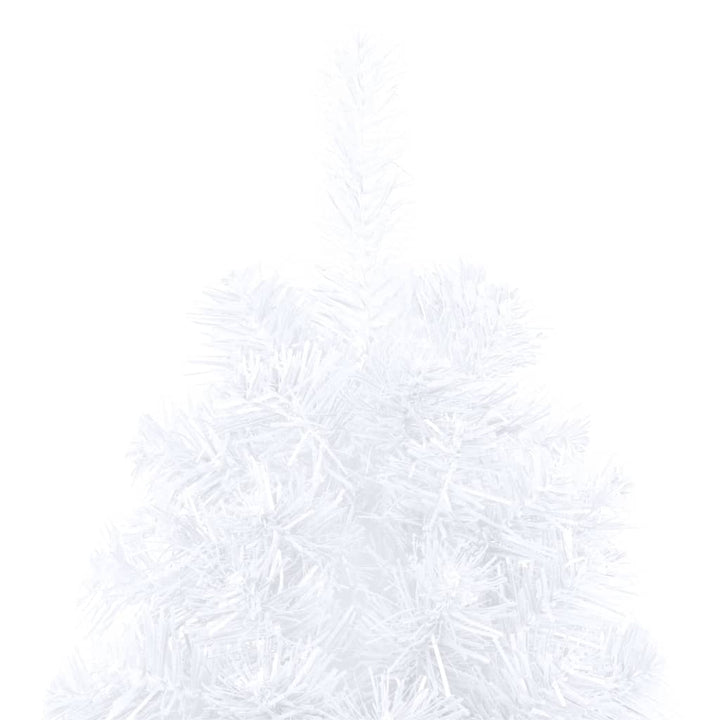Kunstkerstboom met LED's en kerstballen half 240 cm wit