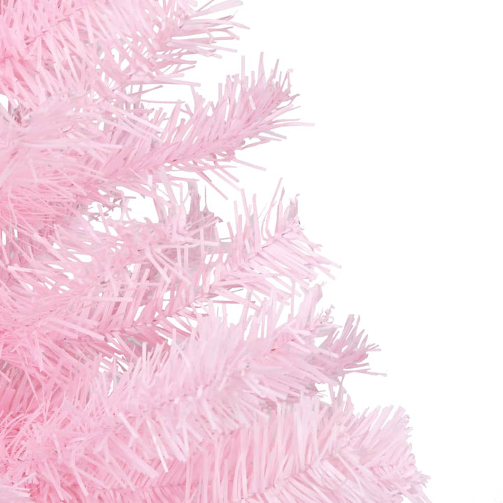 Kunstkerstboom met LED's en kerstballen 180 cm PVC roze
