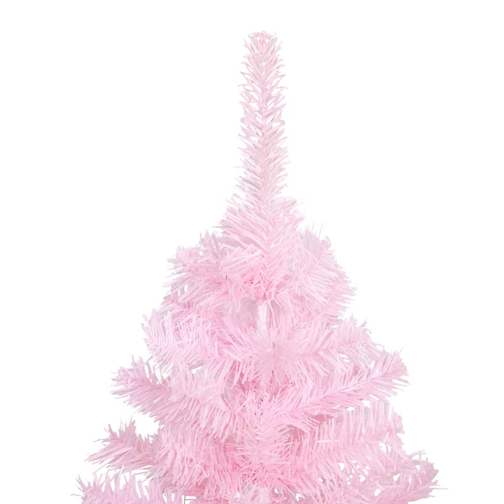 Kunstkerstboom met LED's en kerstballen 180 cm PVC roze