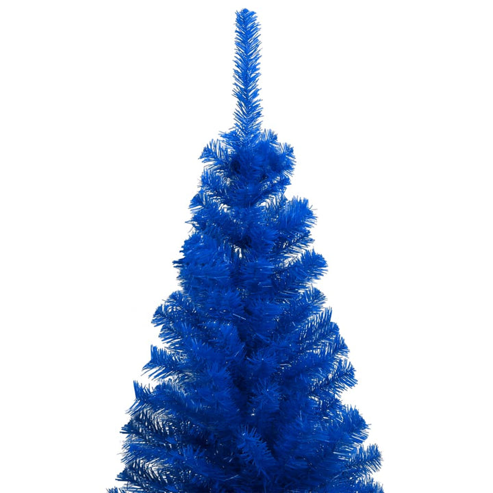 Kunstkerstboom met LED's en kerstballen 240 cm PVC blauw