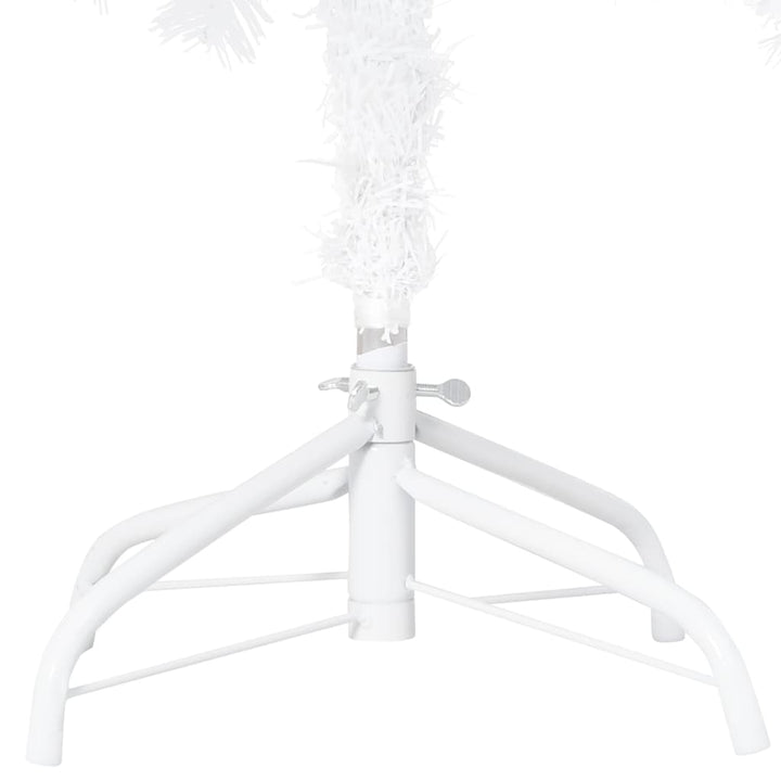 Kunstkerstboom met LED's en kerstballen 120 cm PVC wit