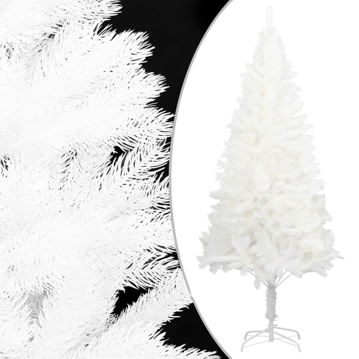 Kunstkerstboom met LED's en kerstballen 120 cm wit