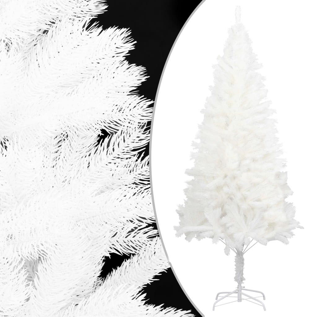 Kunstkerstboom met LED's en kerstballen 180 cm wit