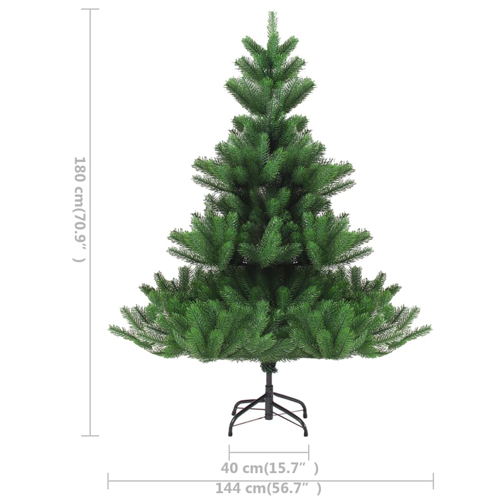 Kunstkerstboom Nordmann met LED's en kerstballen 180 cm groen