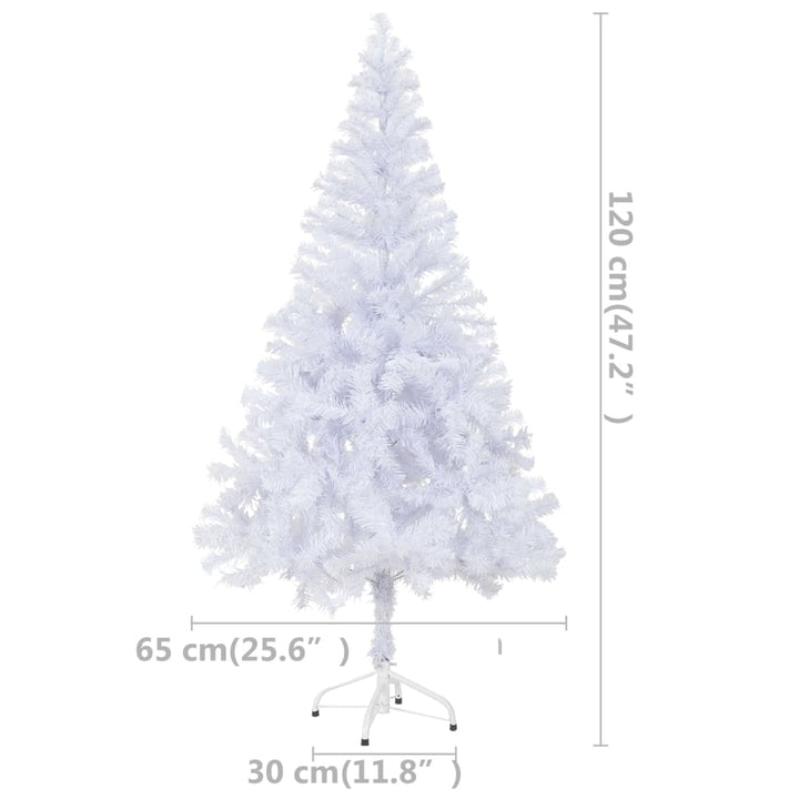 Kunstkerstboom met LED's en kerstballen 230 takken 120 cm