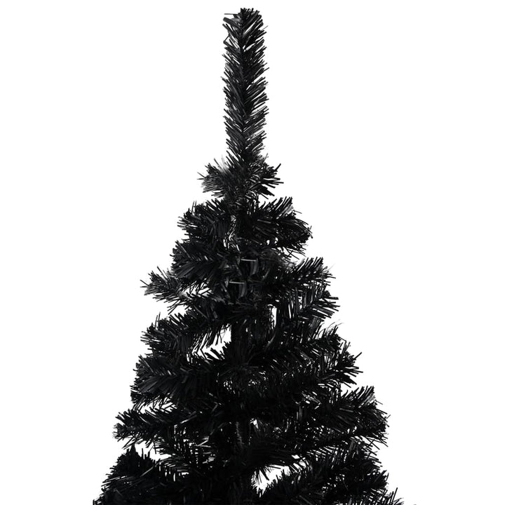 Kunstkerstboom met LED's en kerstballen 240 cm PVC zwart