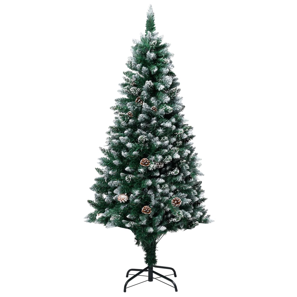 Kunstkerstboom met LED's, kerstballen en dennenappels 150 cm