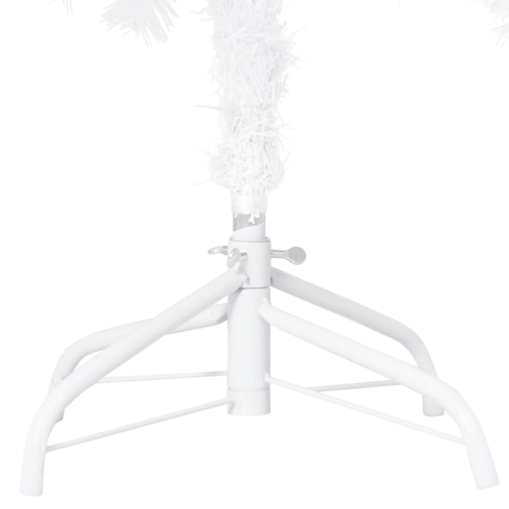 Kunstkerstboom met LED's en kerstballen 150 cm PVC wit