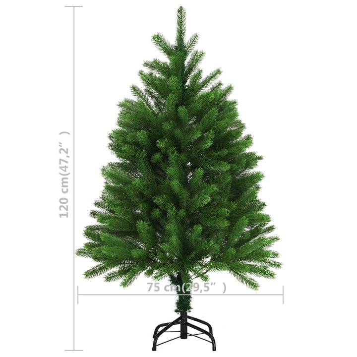 Kunstkerstboom met LED's en kerstballen 120 cm groen