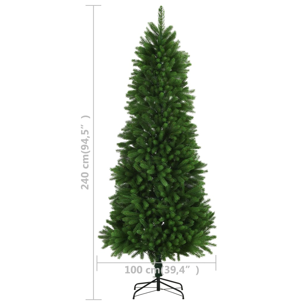 Kunstkerstboom met LED's en kerstballen 240 cm groen