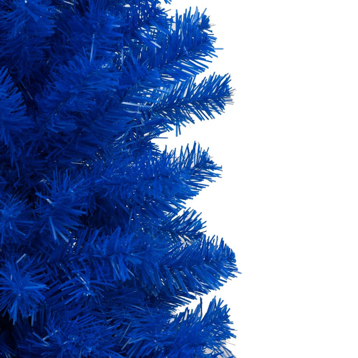 Kunstkerstboom met LED's en kerstballen 210 cm PVC blauw