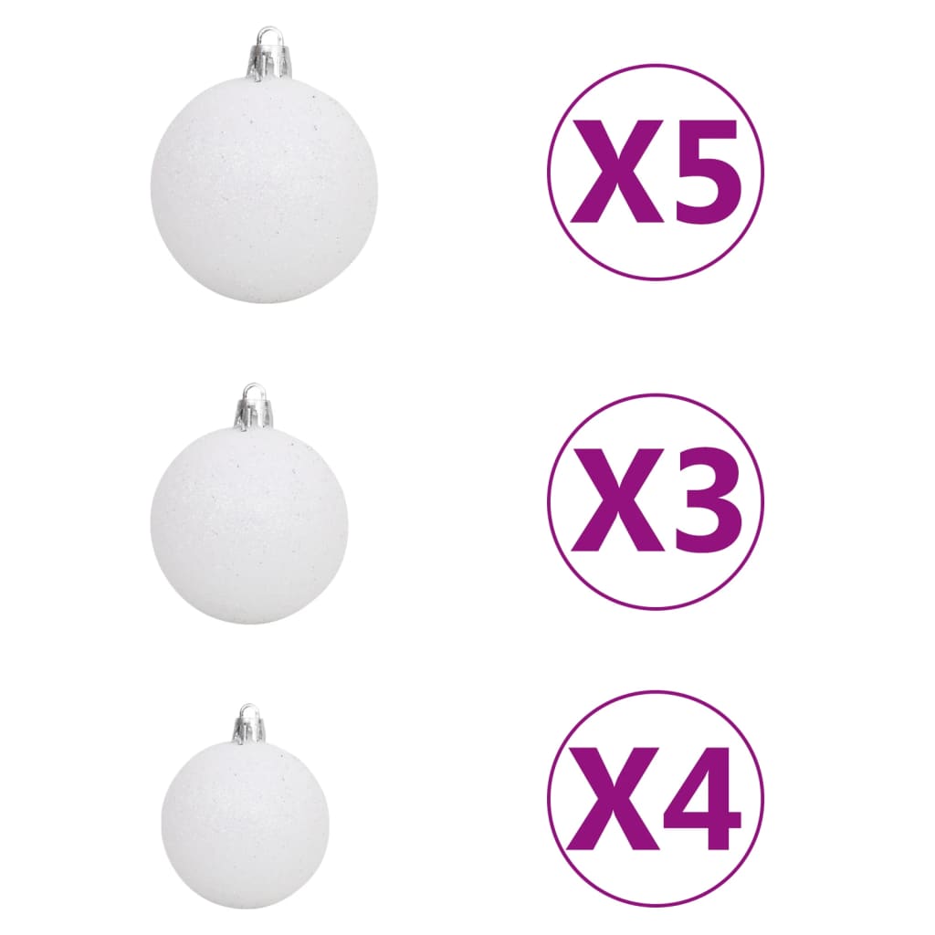 Kunstkerstboom met LED's en kerstballen 120 cm PET goudkleurig