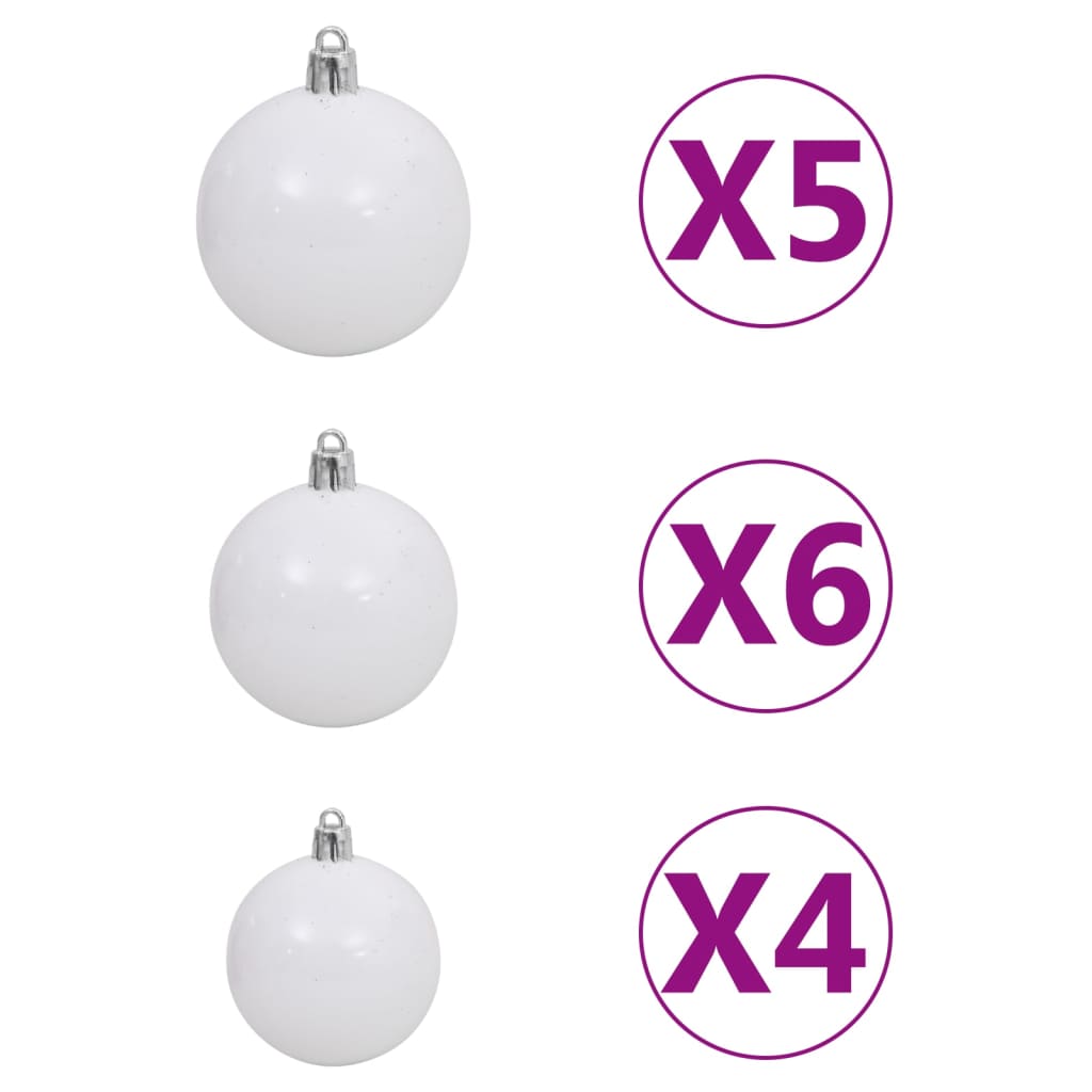 Kunstkerstboom met LED's en kerstballen 150 cm PET goudkleurig