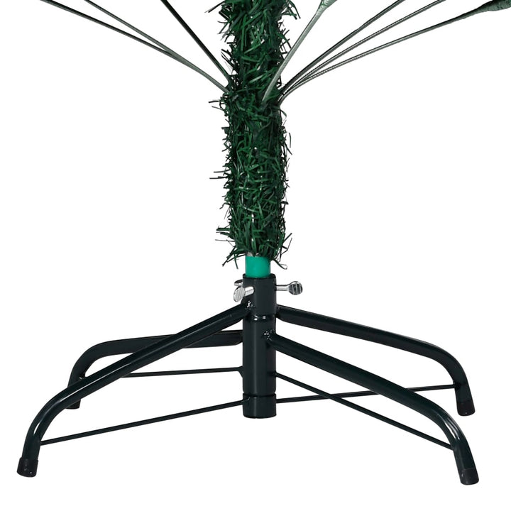 Kunstkerstboom met LED's en kerstballen 150 cm PVC groen